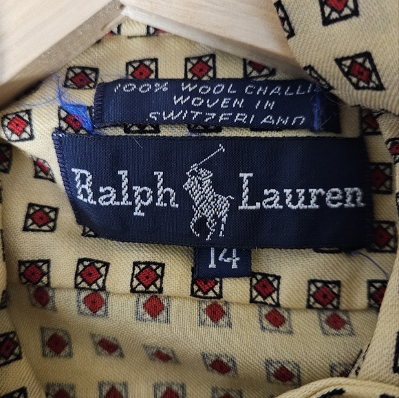 Vintage Ralph Lauren blue tag wool blouse with bow - Picture 5 of 11
